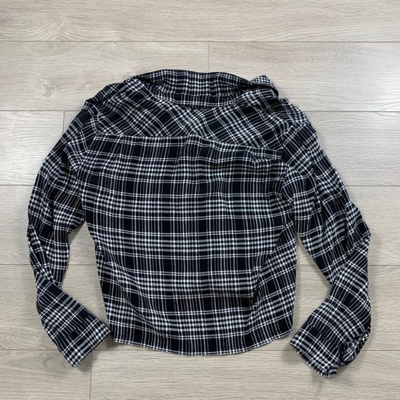 Aritzia Wilfred Free Camille Button Front Plaid Blouse - Picture 4 of 10